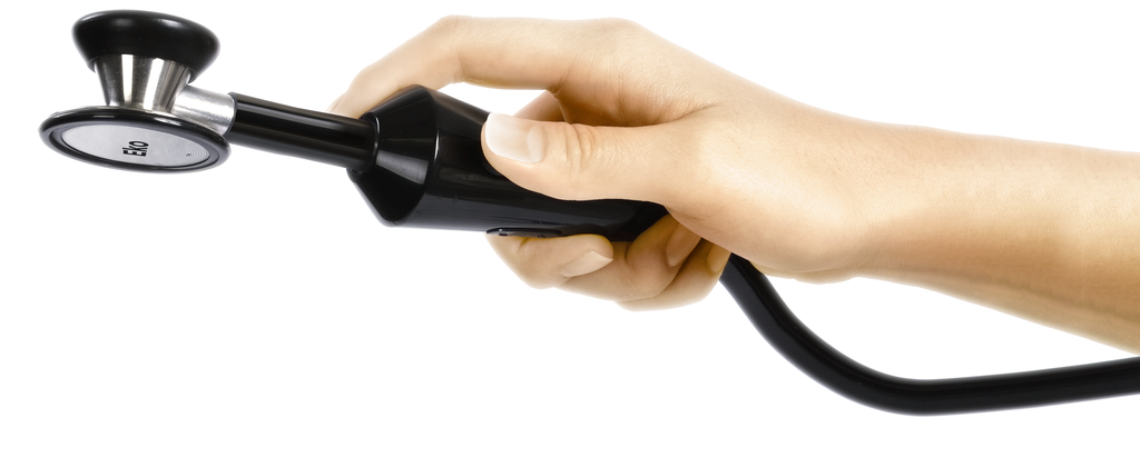 The Eko Core digital stethoscope attachment. Photo courtesy of Eko Devices.